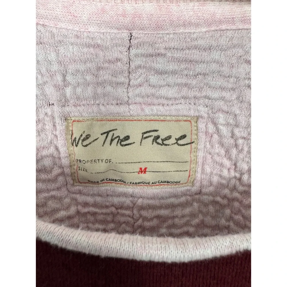 We The Free Midnight Pullover Free People‎ Burgundy Pink Oversized Sweatshirt M